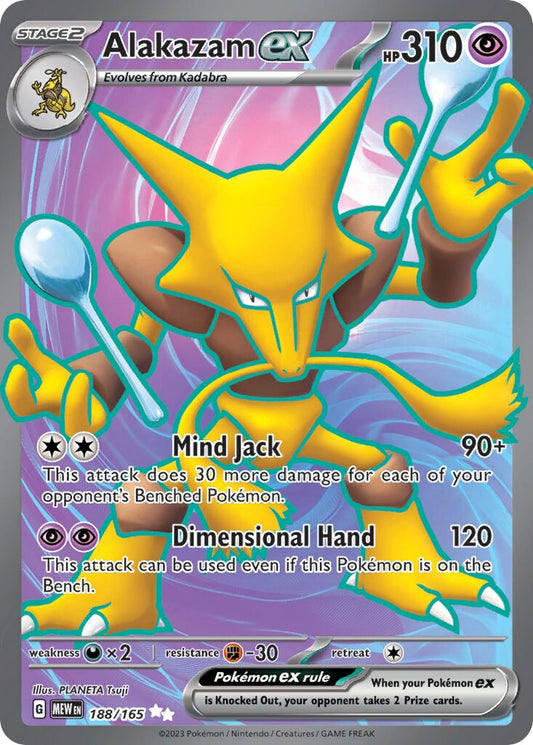 Alakazam ex - 188/165 - Ultra Rare (Inglés Foil LP)