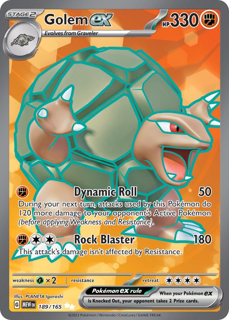 Golem ex - 189/165 - Ultra Rare (Inglés Foil NM)