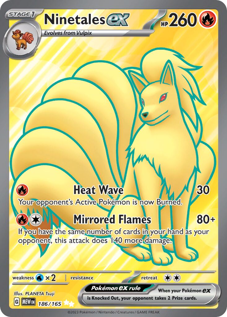 Ninetales ex - 186/165 - Ultra Rare (Inglés Foil LP)
