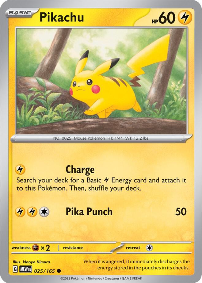 Pikachu - 025/165 - Common (Español NM)