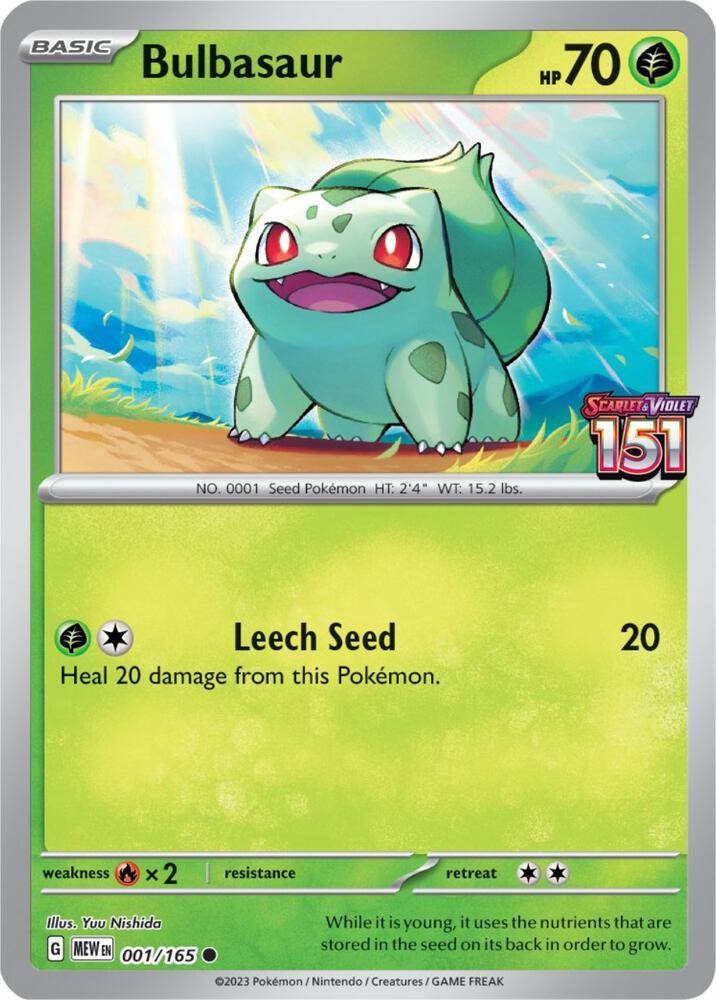 Bulbasaur - 001/165 (Best Buy Exclusive) - 001/165 - Promo (Inglés Reverse Holo NM)