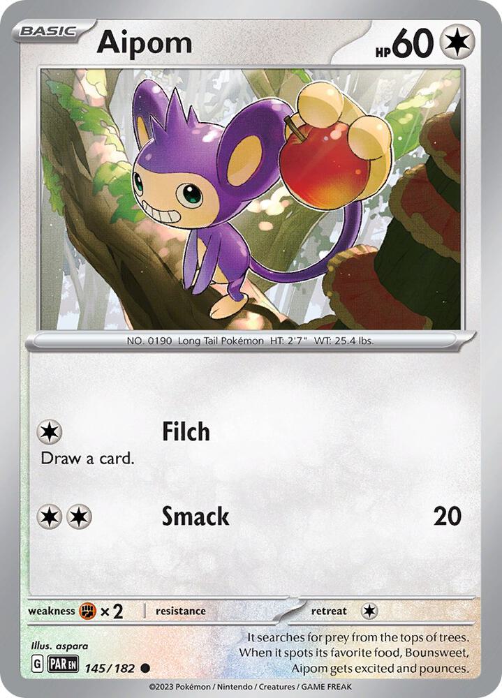 Aipom - 145/182 - Common (Inglés Reverse Holo NM)
