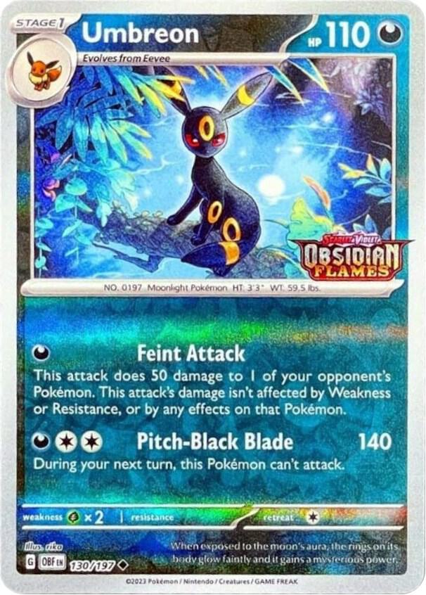 Umbreon (Obsidian Flames Stamped) - 130/197 - Promo (Inglés Reverse Holo NM)