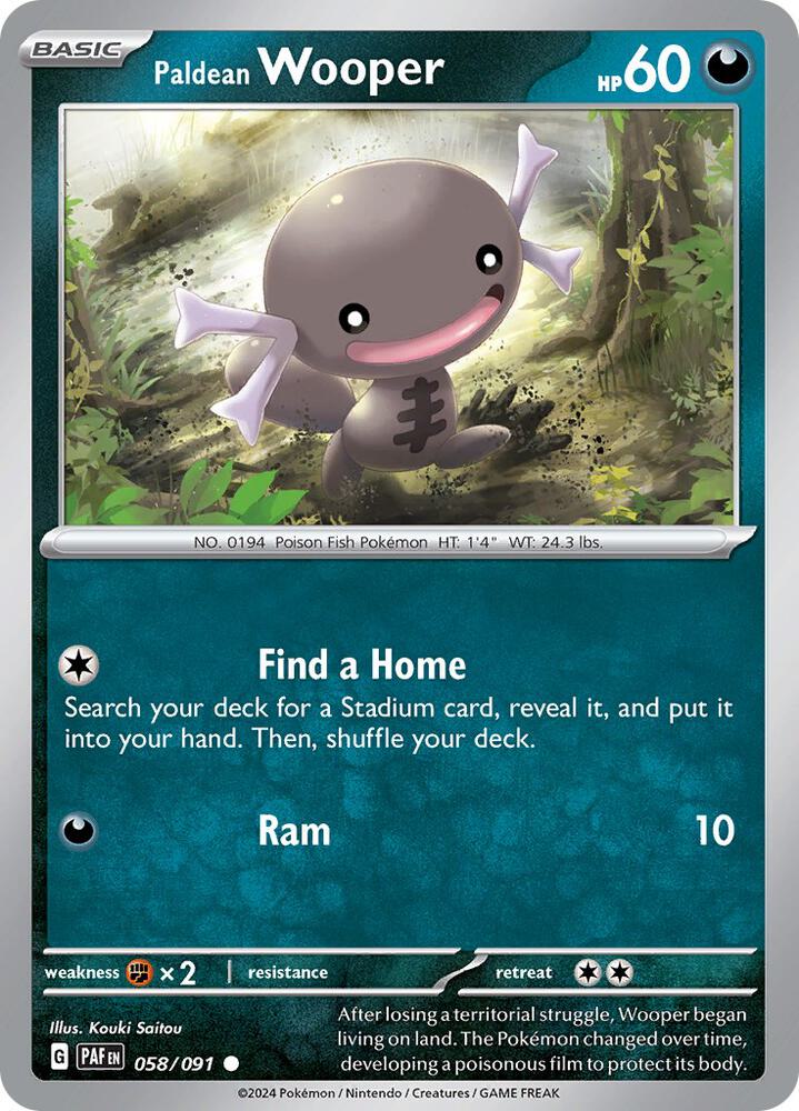 Paldean Wooper - 058/091 - Common (Inglés NM)