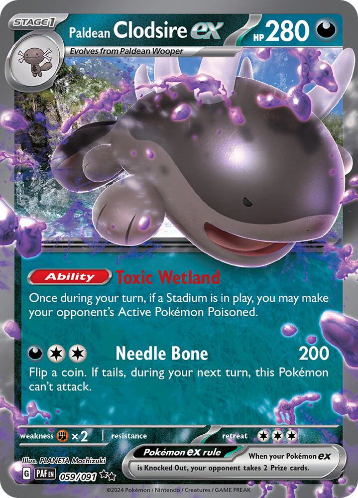 Paldean Clodsire ex - 059/091 - Double Rare (Español Foil NM)