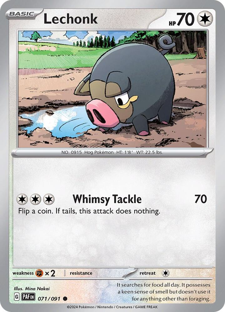 Lechonk - 071/091 - Common (Español Reverse Holo NM)