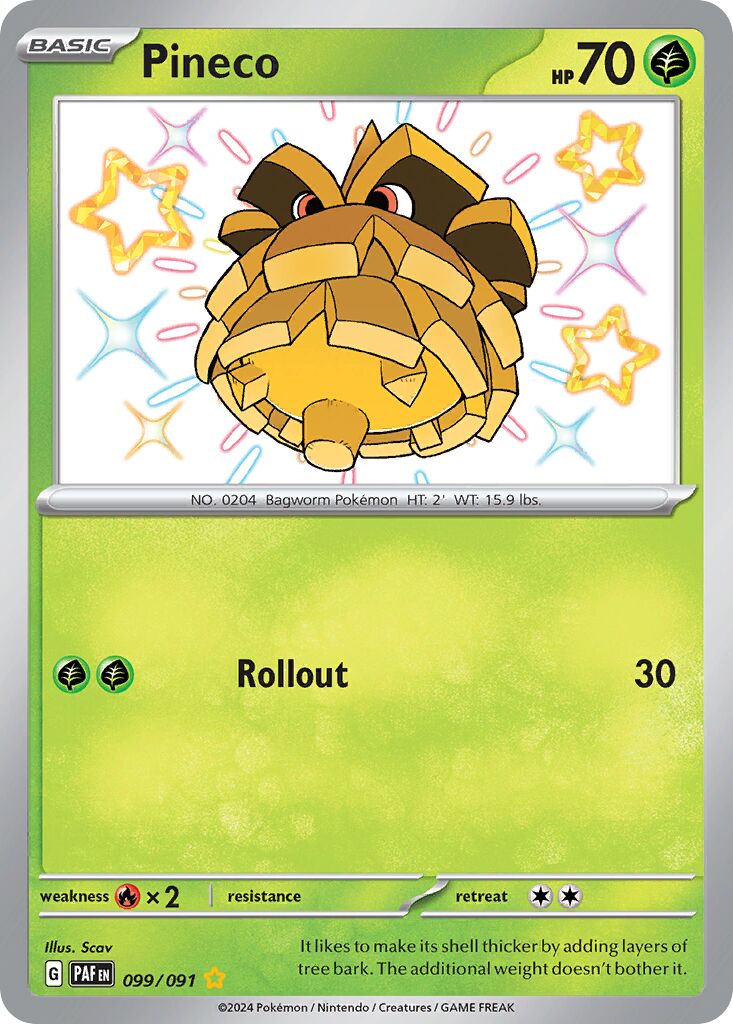 Pineco - 099/091 - Shiny Rare (Inglés Foil NM)