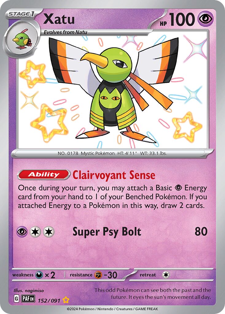 Xatu - 152/091 - Shiny Rare (Español Foil NM)
