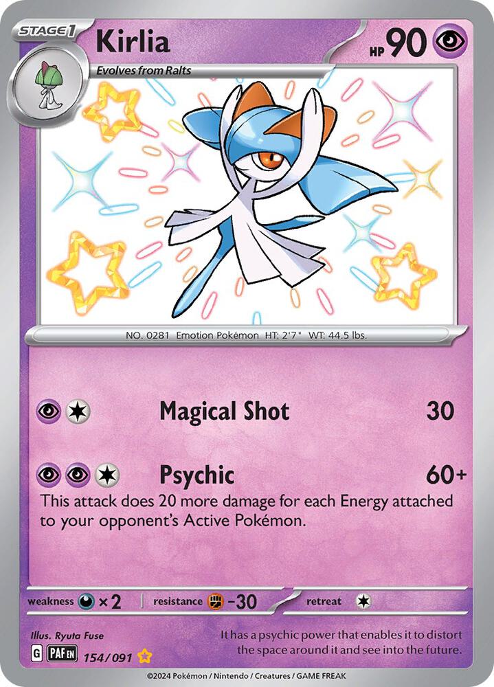 Kirlia - 154/091 - Shiny Rare (Inglés Foil NM)