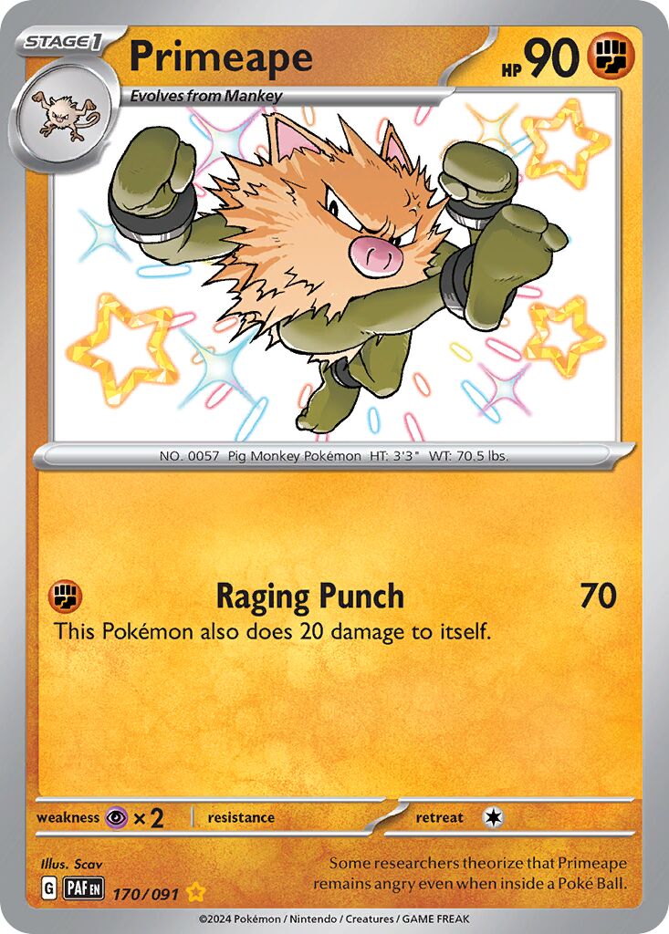 Primeape - 170/091 - Shiny Rare (Inglés Foil NM)