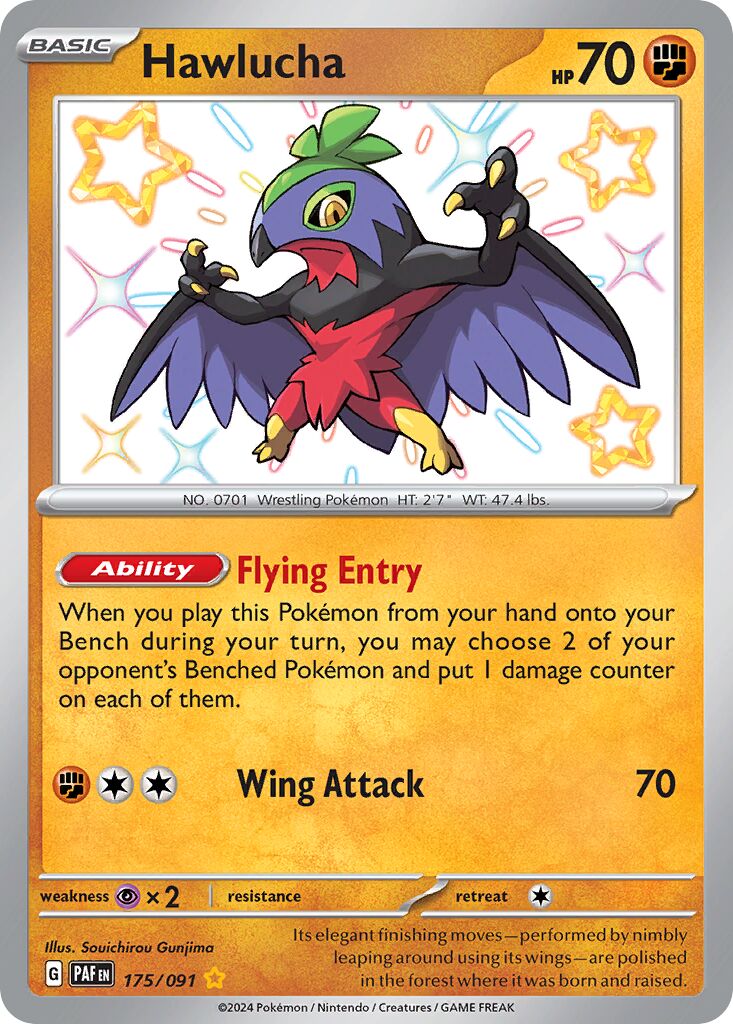 Hawlucha - 175/091 - Shiny Rare (Inglés Foil NM)