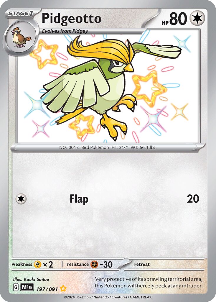Pidgeotto - 197/091 - Shiny Rare (Inglés Foil NM)