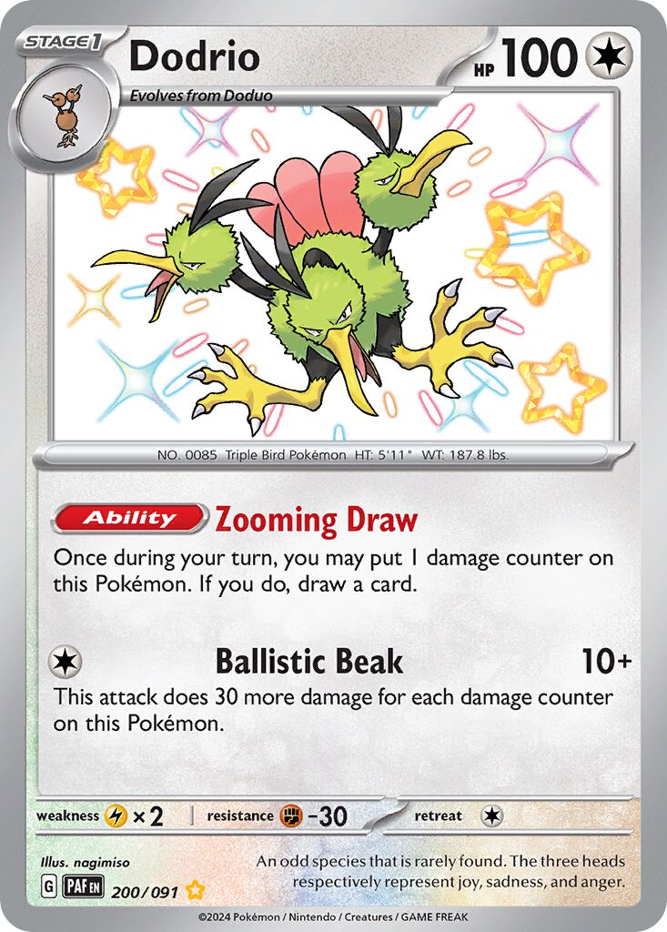 Dodrio - 200/091 - Shiny Rare (Inglés Foil LP)