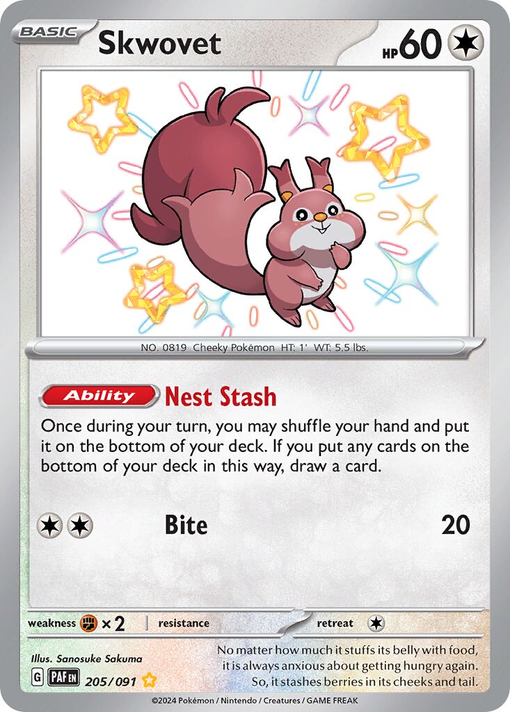 Skwovet - 205/091 - Shiny Rare (Inglés Foil NM)