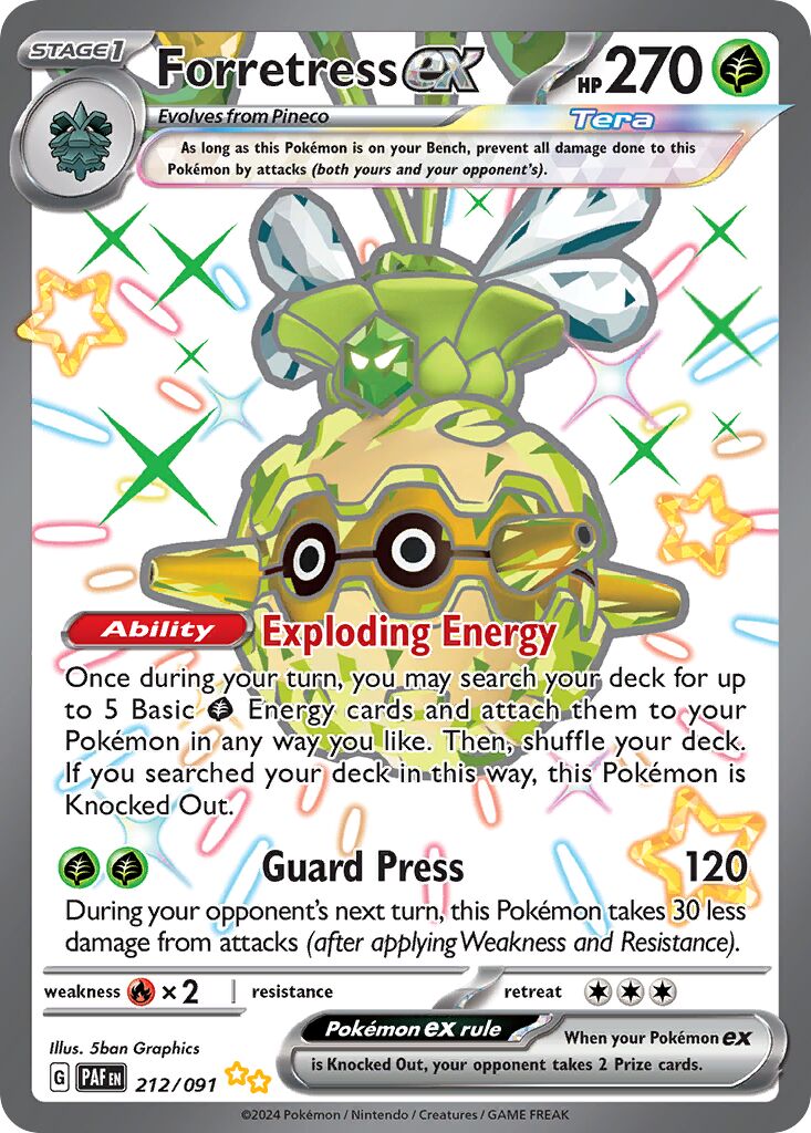 Forretress ex - 212/091 - Shiny Ultra Rare (Inglés Foil NM)