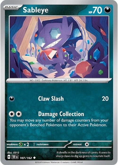 Sableye - 107/162 - Uncommon (Inglés NM)