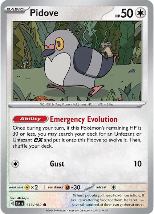 Pidove - 133/162 - Common (Inglés Reverse Holo NM)