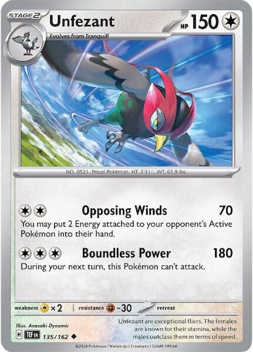 Unfezant - 135/162 - Uncommon (Inglés NM)