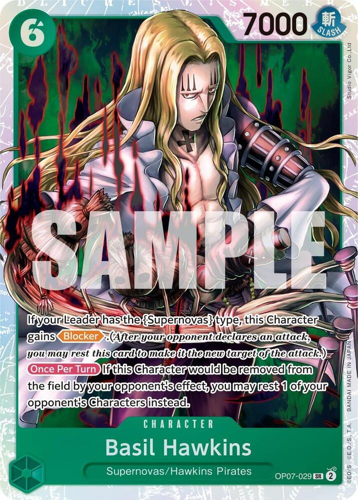 Basil Hawkins - OP07-029 - Super Rare Foil (Inglés Foil NM)