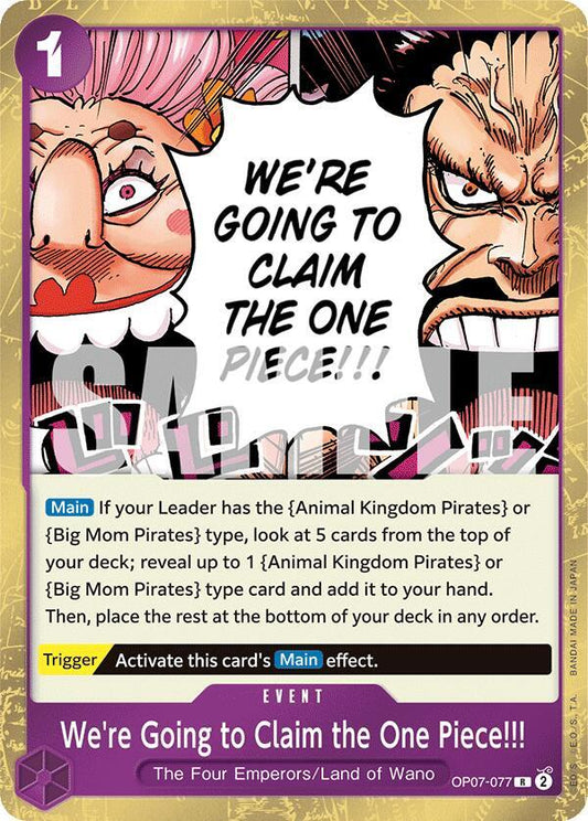We're Going to Claim the One Piece!!! - OP07-077 - Rare Foil (Inglés Foil NM)