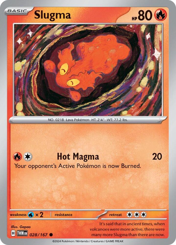 Slugma - 028/167 - Common (Español Reverse Holo NM)