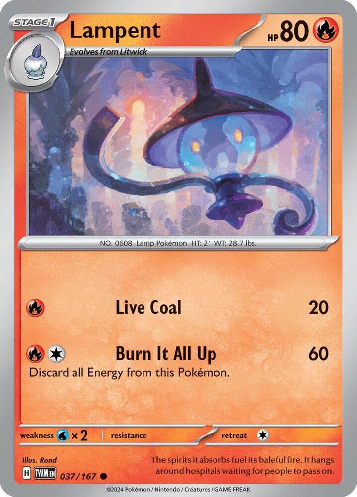 Lampent - 037/167 - Common (Inglés Reverse Holo NM)