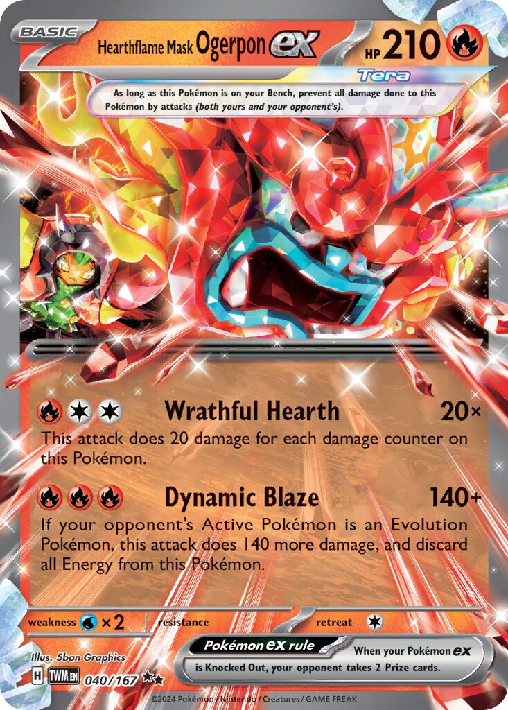 Hearthflame Mask Ogerpon ex - 040/167 - Double Rare (Inglés Foil NM)