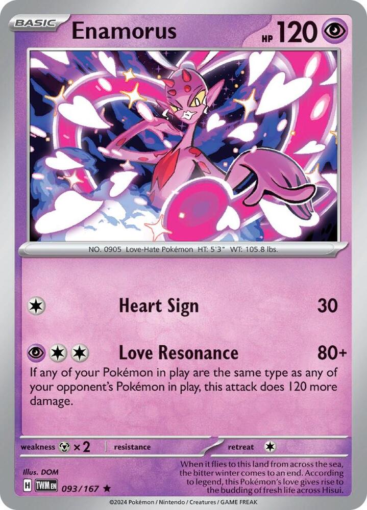 Enamorus - 093/167 - Rare (Inglés Reverse Holo NM)
