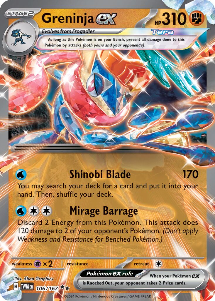 Greninja ex - 106/167 - Double Rare (Inglés Foil NM)