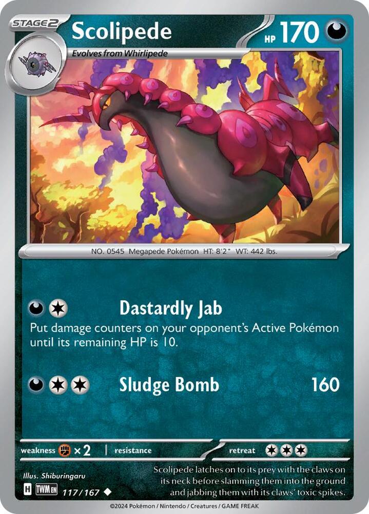Scolipede - 117/167 - Uncommon (Inglés NM)