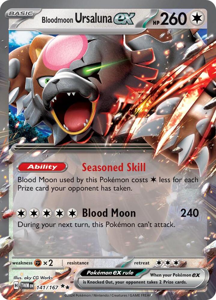 Bloodmoon Ursaluna ex - 141/167 - Double Rare (Inglés Foil NM)