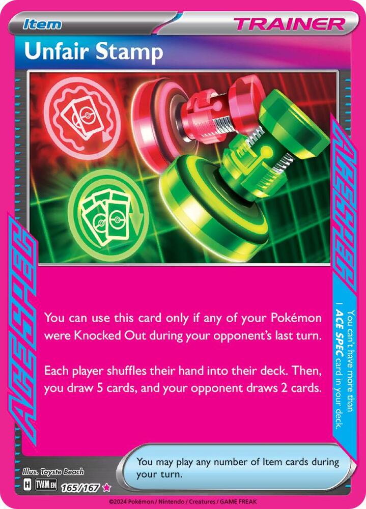 Unfair Stamp - 165/167 - ACE SPEC Rare (Inglés Foil NM)