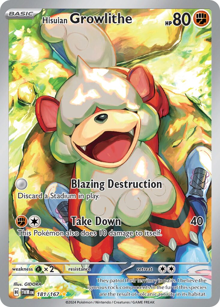 Hisuian Growlithe - 181/167 - Illustration Rare (Español Foil NM)
