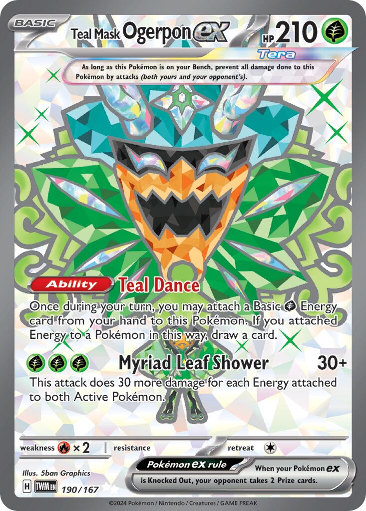 Teal Mask Ogerpon ex - 190/167 - Ultra Rare (Inglés Foil NM)