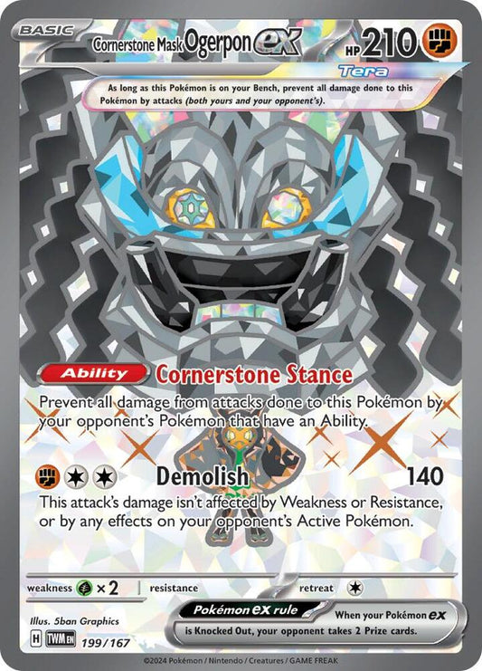 Cornerstone Mask Ogerpon ex - 199/167 - Ultra Rare (Inglés Foil NM)