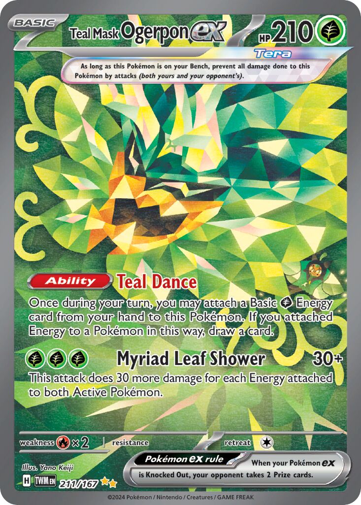 Teal Mask Ogerpon ex - 211/167 - Special Illustration Rare (Inglés Foil NM)