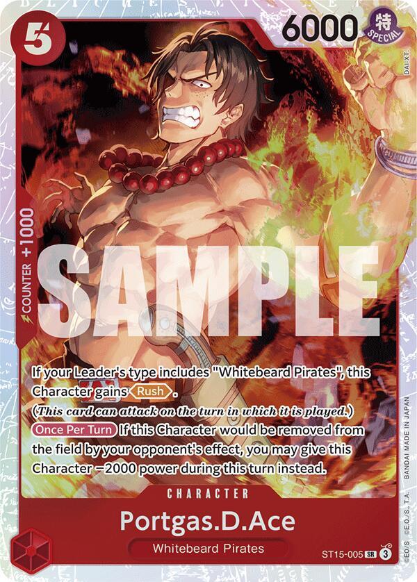 Portgas.D.Ace - ST15-005 - Super Rare Foil (Inglés Foil NM)