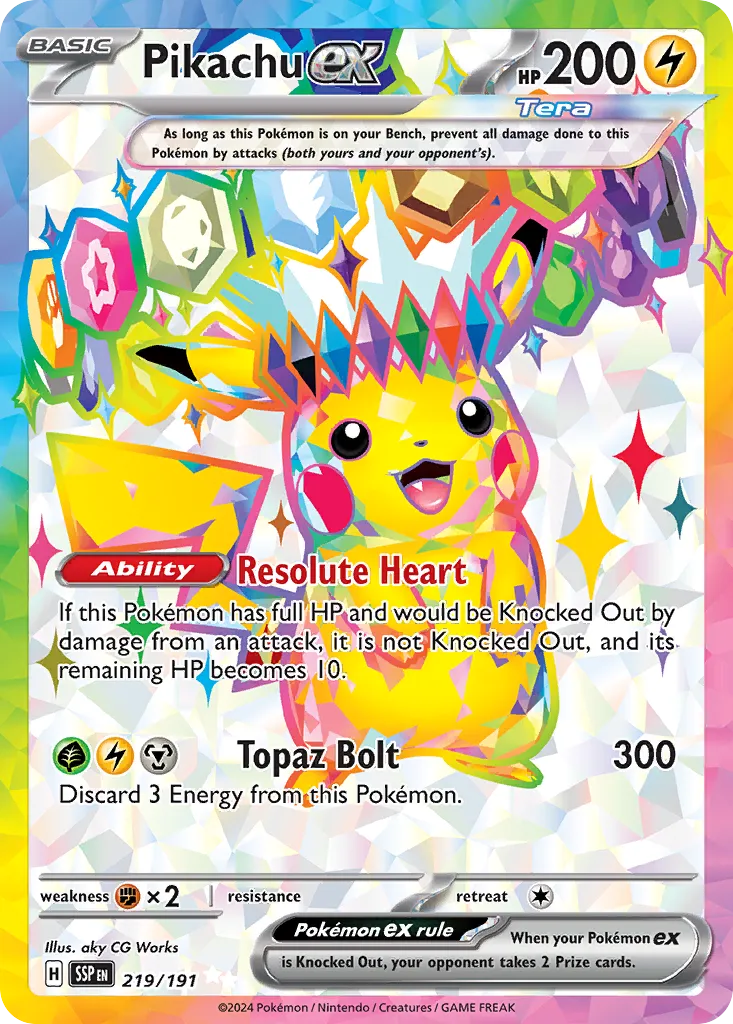 Pikachu ex - 219/191 - Ultra Rare (Inglés Foil NM)