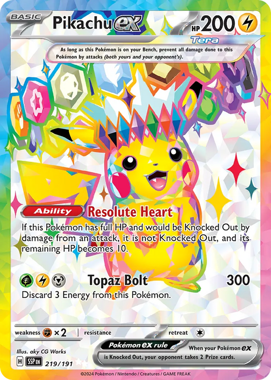 Pikachu ex - 219/191 - Ultra Rare (Inglés Foil NM)