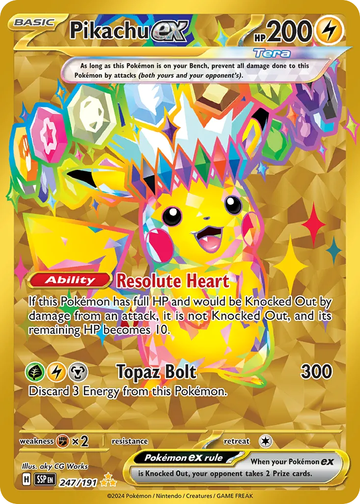 Pikachu ex - 247/191 - Hyper Rare (Inglés Foil NM)