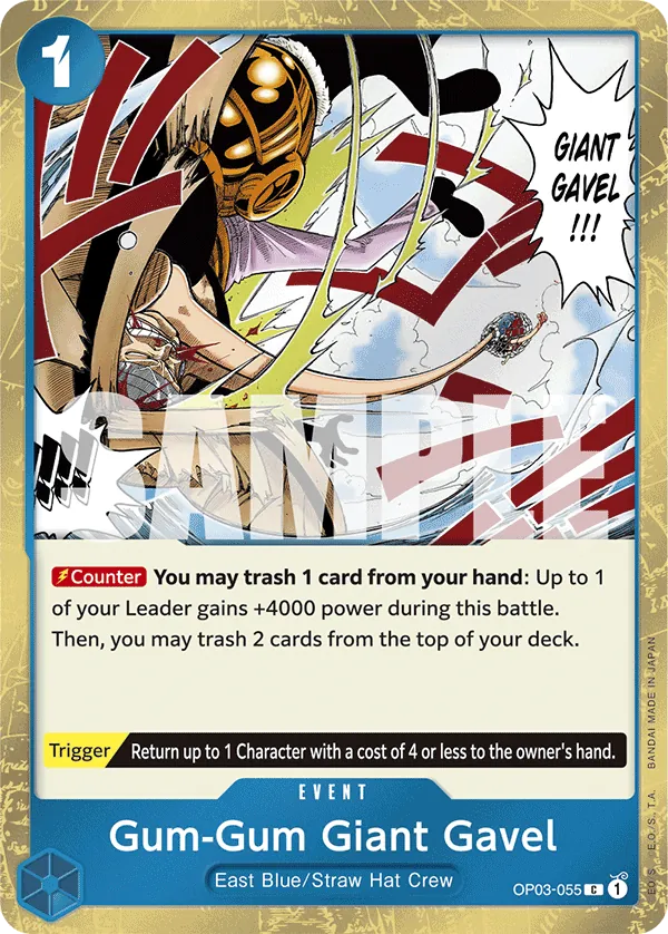 Gum-Gum Giant Gavel (Jolly Roger Foil) - OP03-055 - Pirate Foil Foil (Inglés Foil NM)