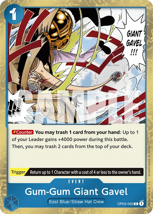 Gum-Gum Giant Gavel (Jolly Roger Foil) - OP03-055 - Pirate Foil Foil (Inglés Foil NM)