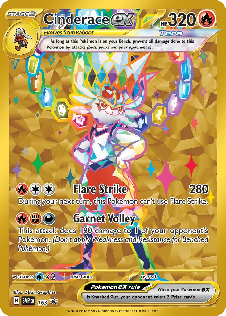 Cinderace ex - 163 - Promo (Inglés Foil NM)