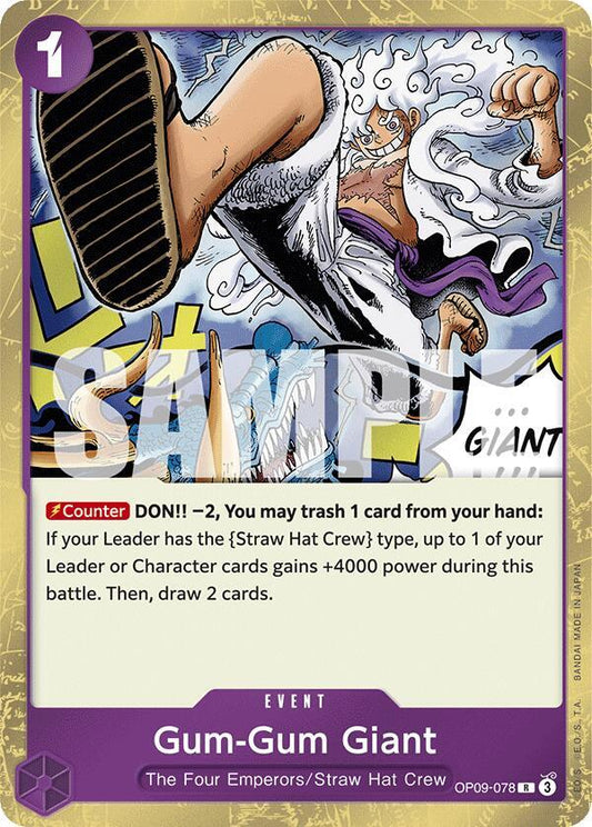 Gum-Gum Giant - OP09-078 - Rare Foil (Inglés Foil NM)