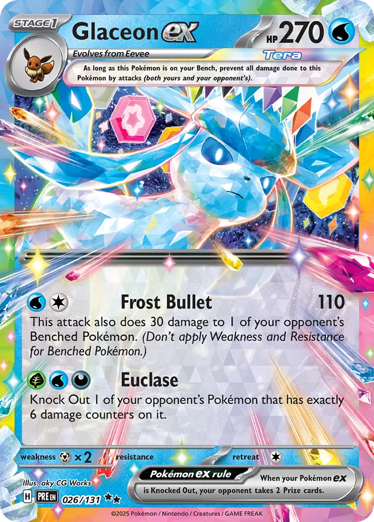 Glaceon ex - 026/131 - Double Rare (Inglés Foil NM)
