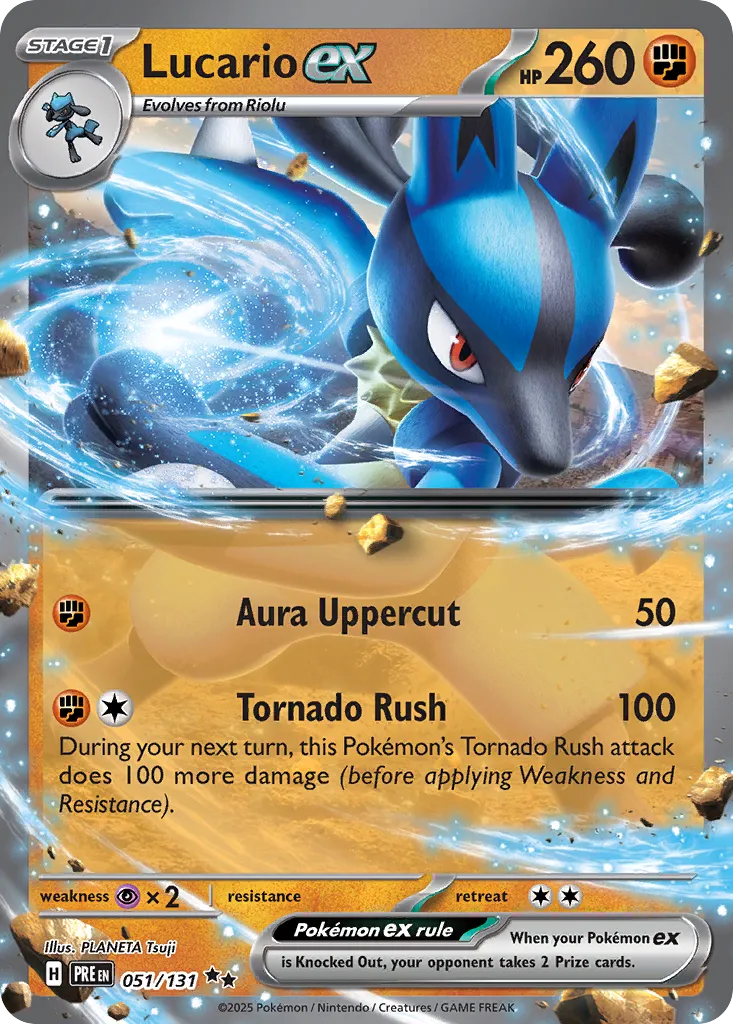 Lucario ex - 051/131 - Double Rare (Inglés Foil NM)