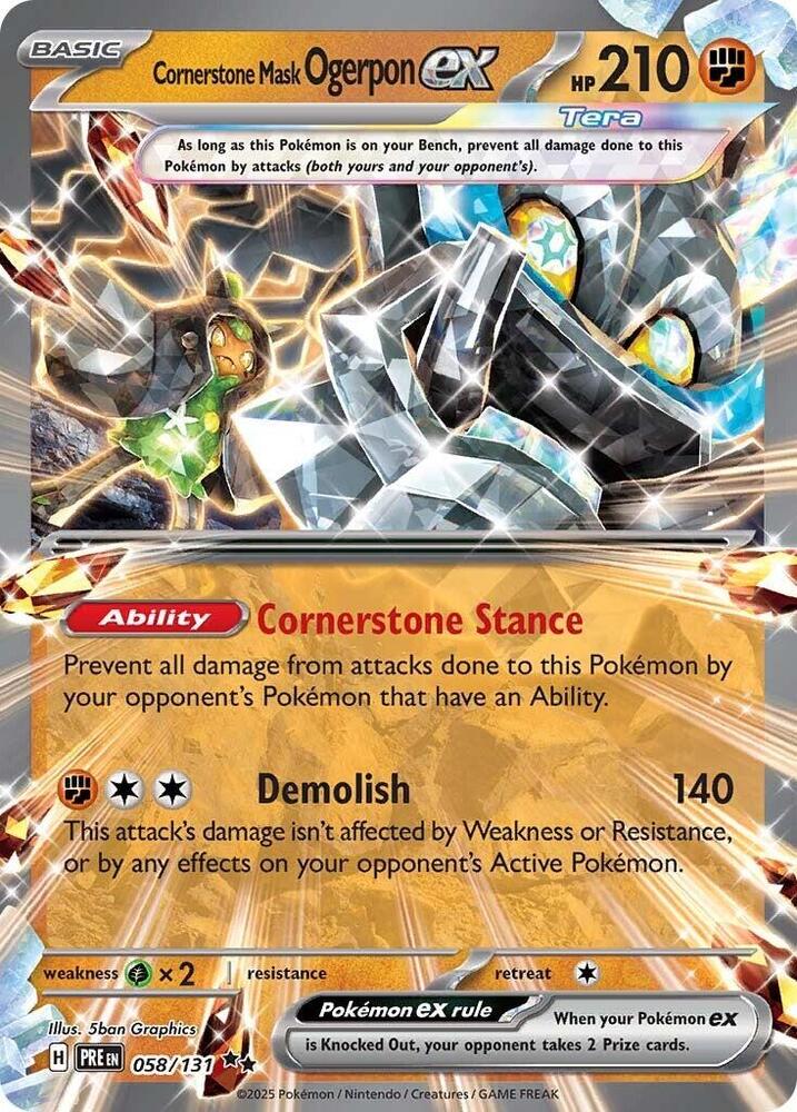 Cornerstone Mask Ogerpon ex - 058/131 - Double Rare (Inglés Foil NM)