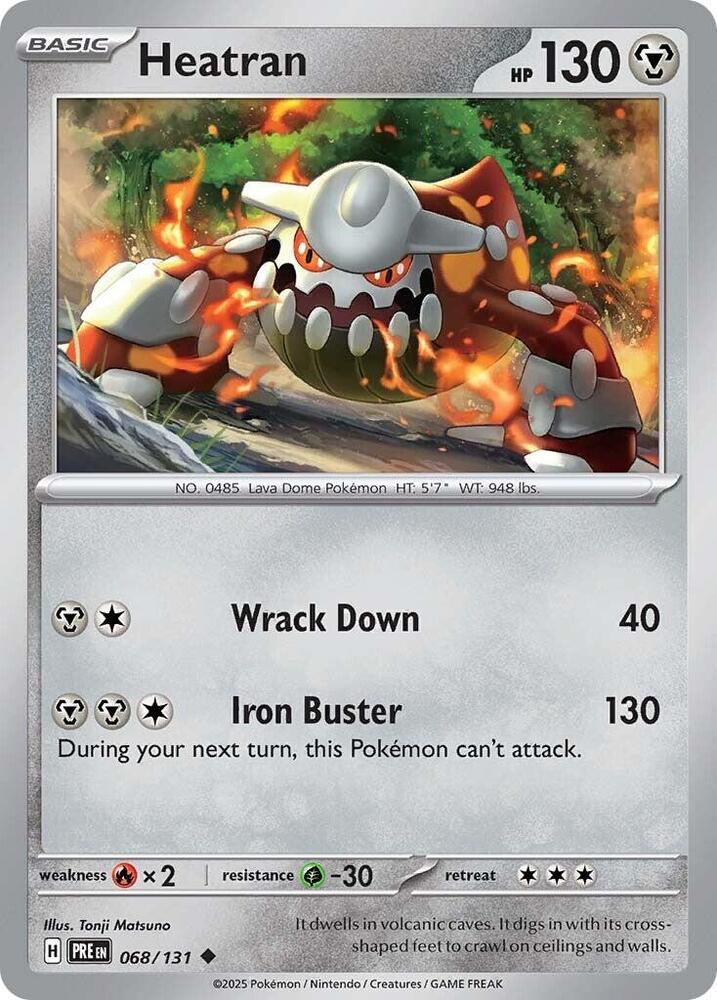 Heatran - 068/131 - Uncommon (Español Reverse Holo NM)