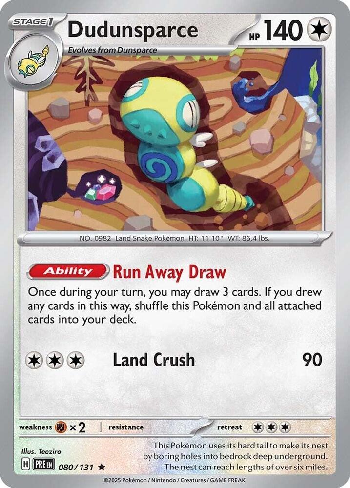 Dudunsparce - 080/131 - Rare (Inglés Foil NM)