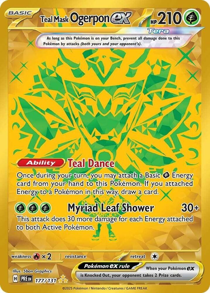Teal Mask Ogerpon ex - 177/131 - Hyper Rare (Español Foil NM)